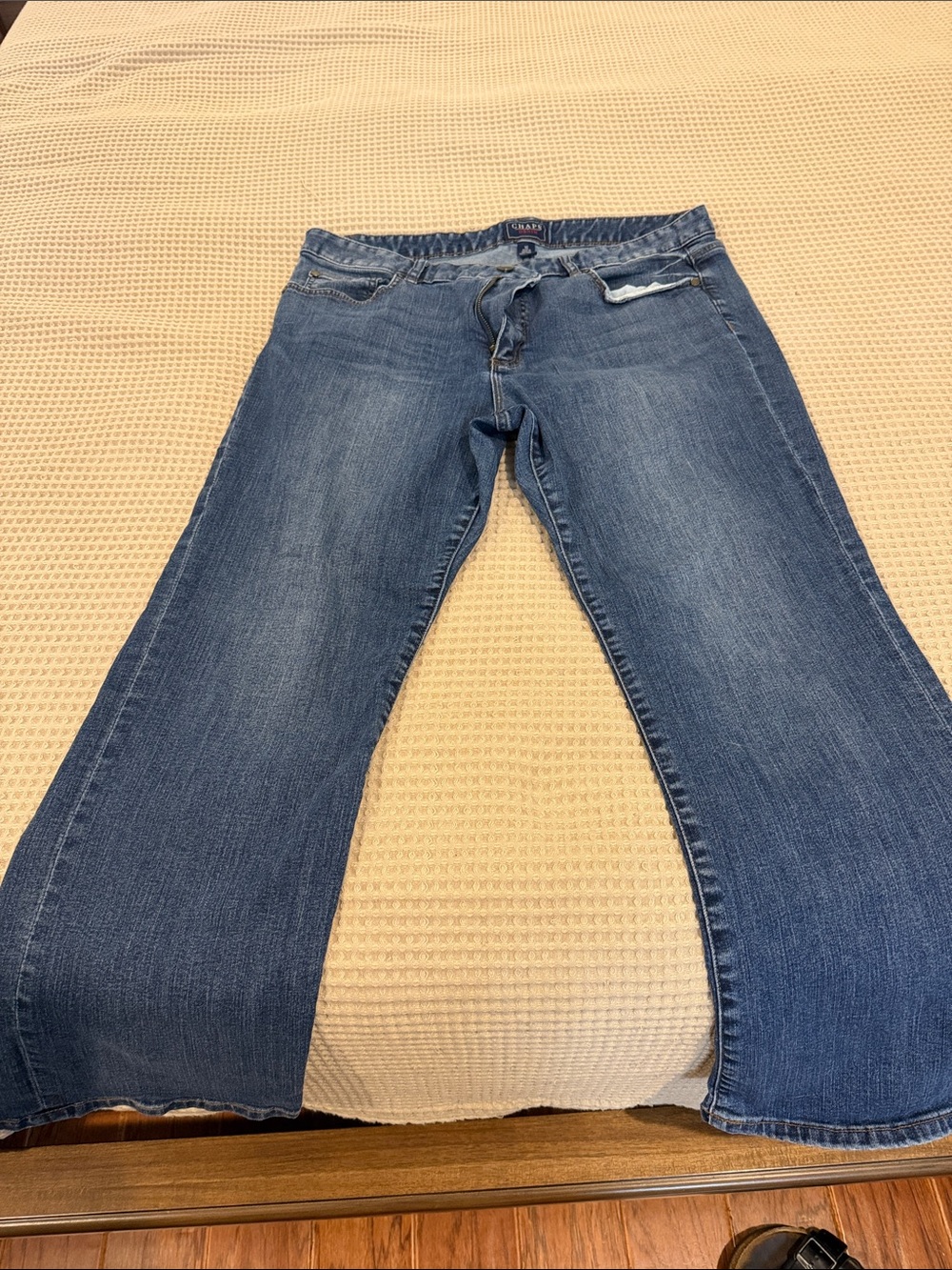 Chaps Women's Medium Blue Flared Jeans short inseam
